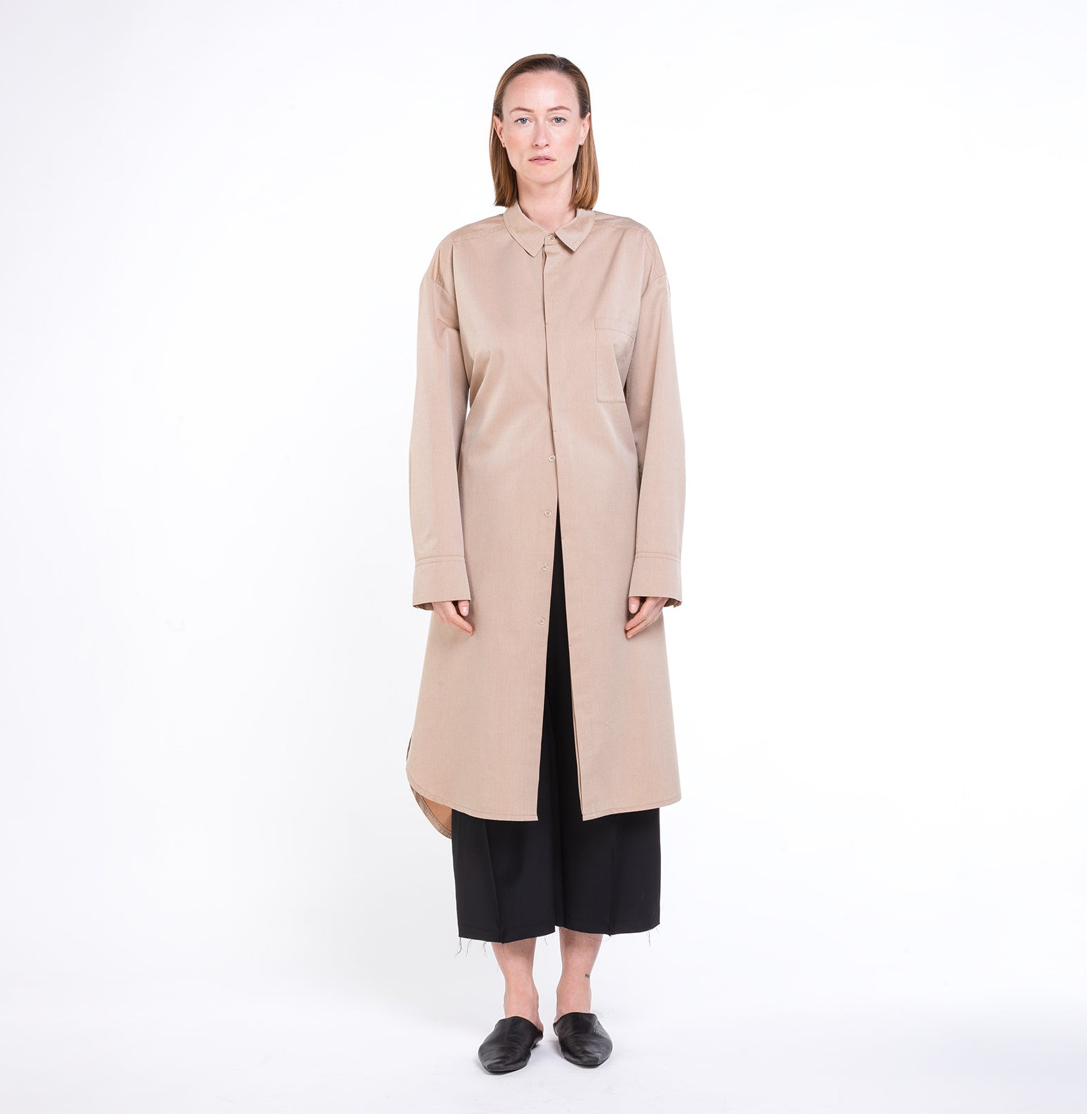 Wool Long Shirt Pink Sand