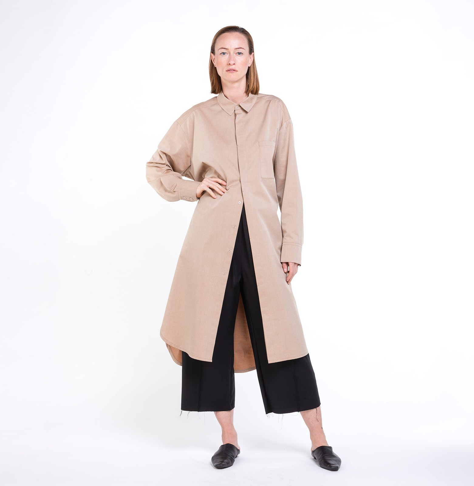 Wool Long Shirt Pink Sand