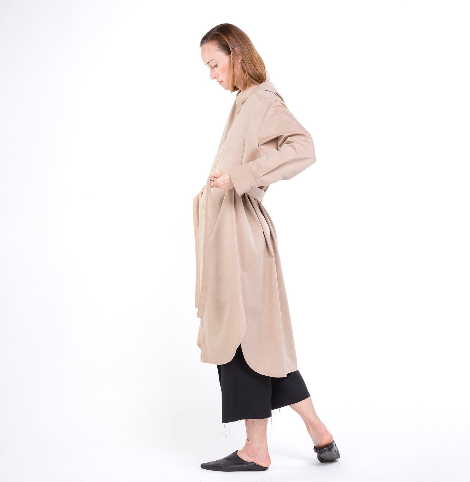 Wool Long Shirt Pink Sand