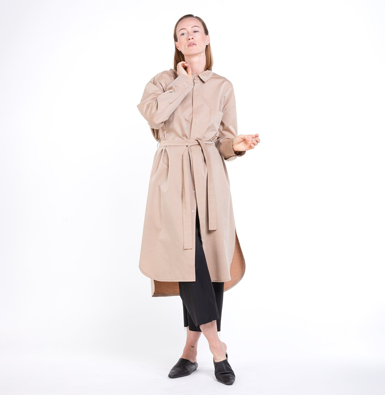 Wool Long Shirt Pink Sand
