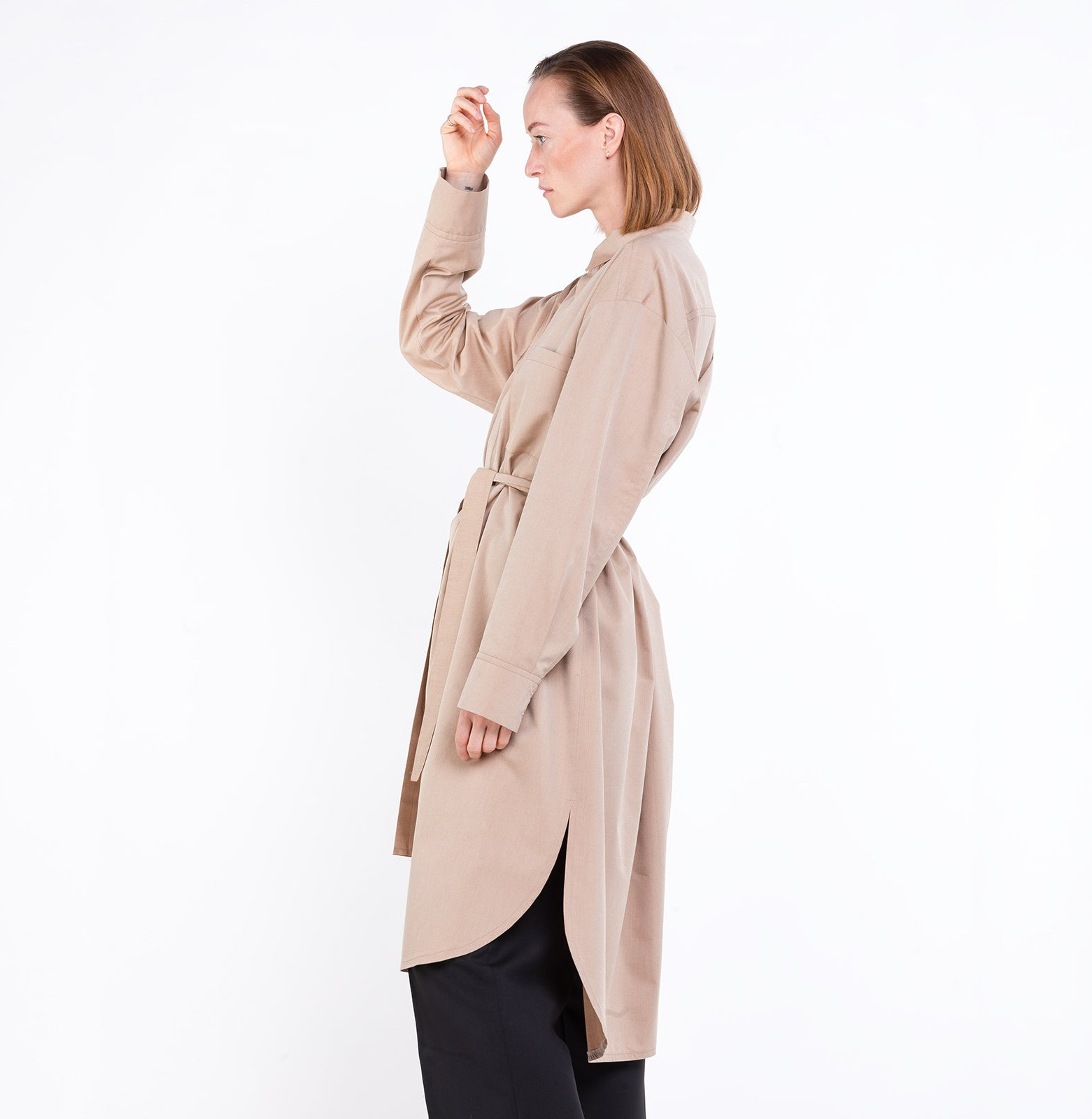 Wool Long Shirt Pink Sand