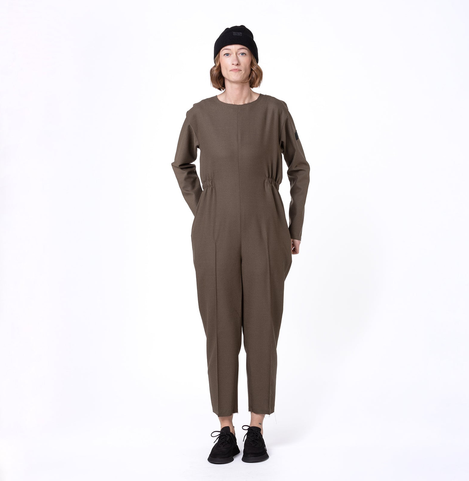 Wool overal dark safari