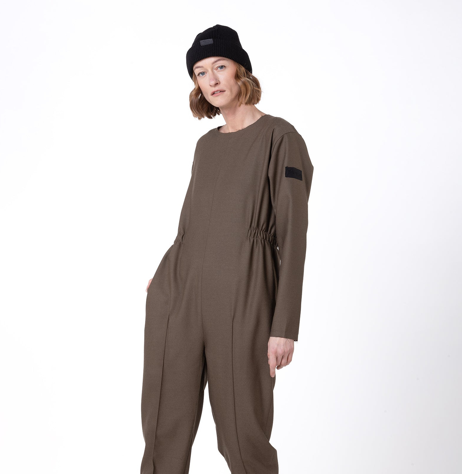 Wool overal dark safari