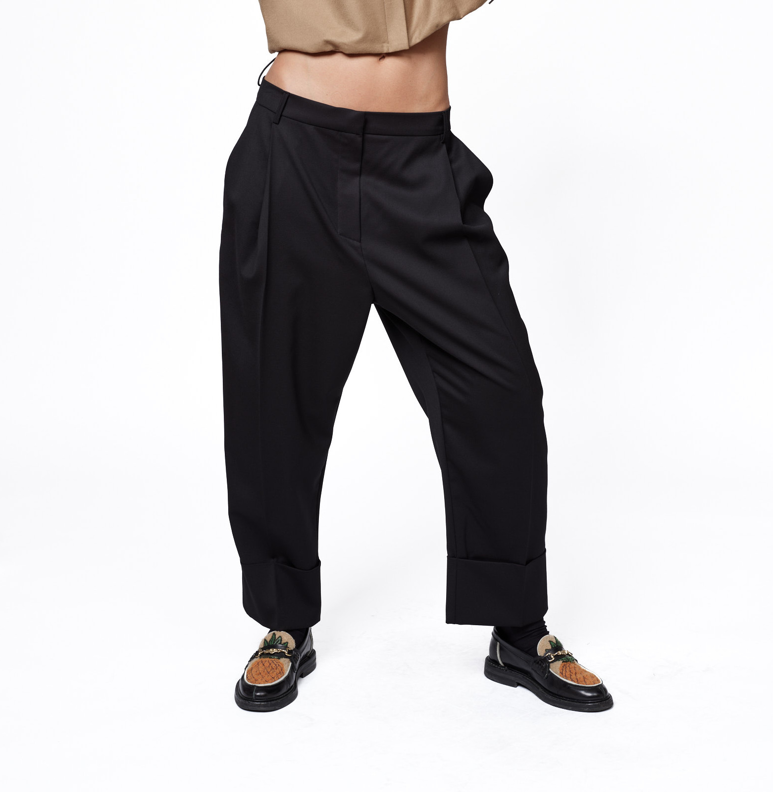 Wool cuff pants b