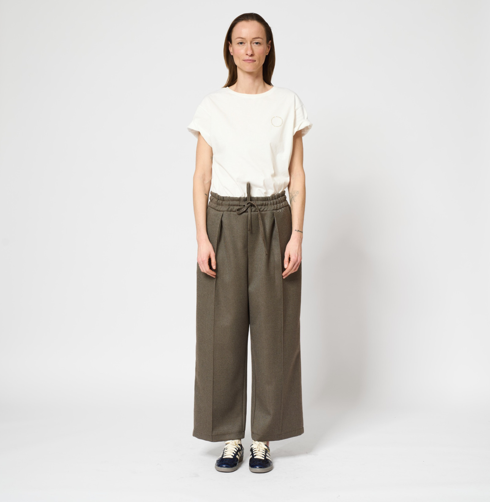 Warm Wool long pants brown stripe