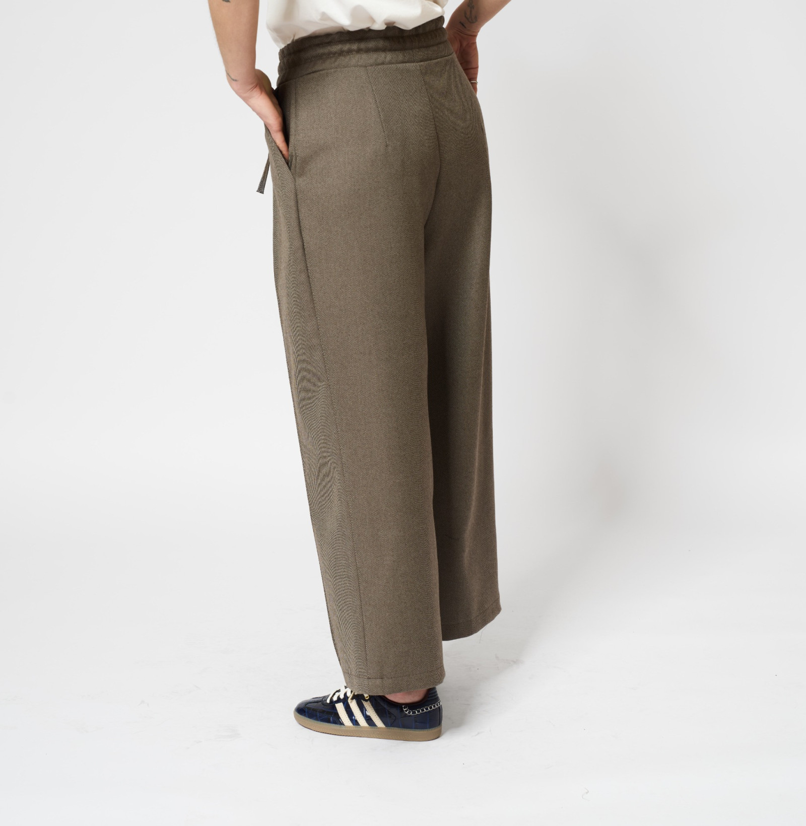 Warm Wool long pants brown stripe
