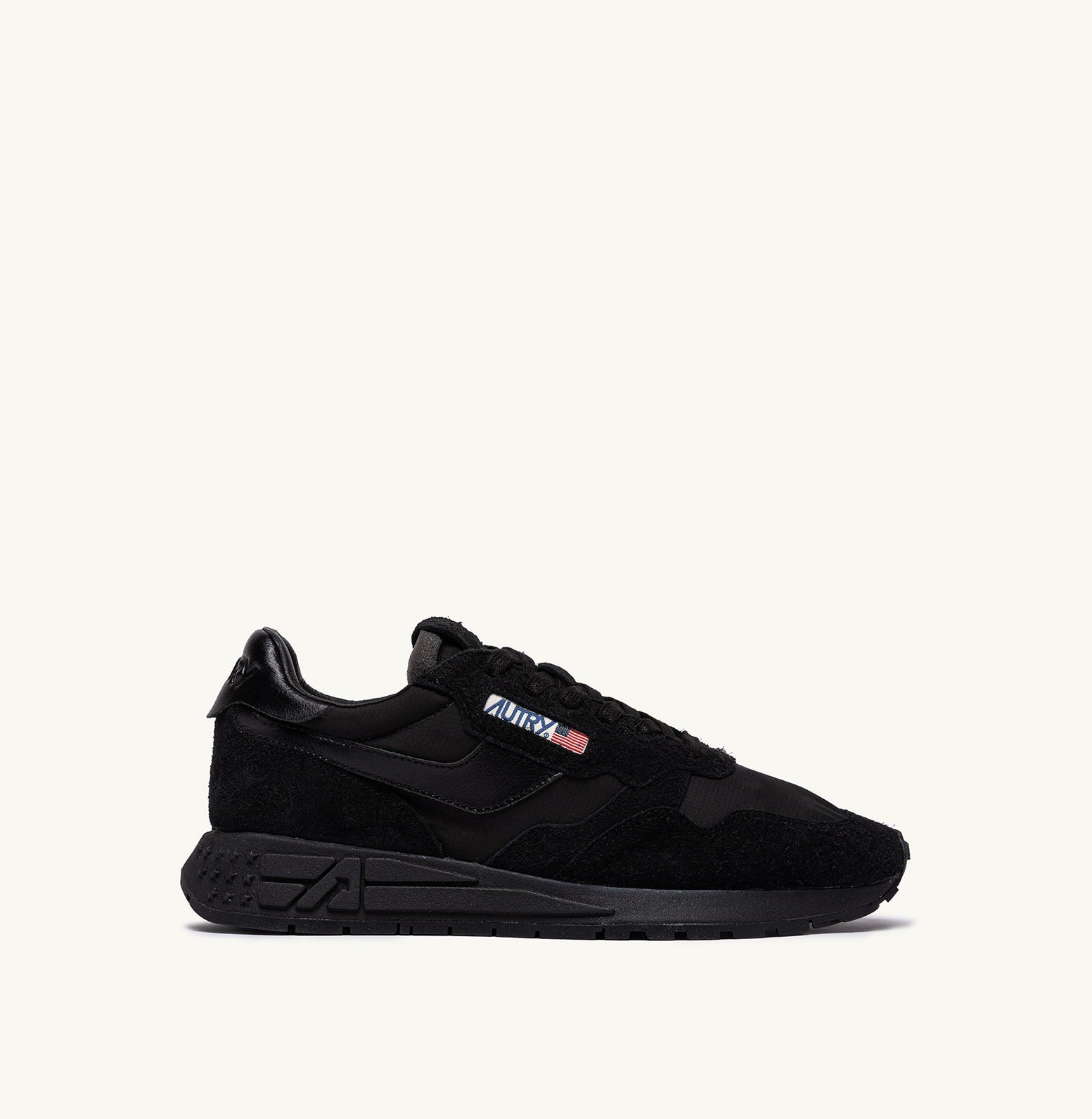 AUTRY REELWIND LOW SNEAKERS IN BLACK NYLON AND SUEDE MAN