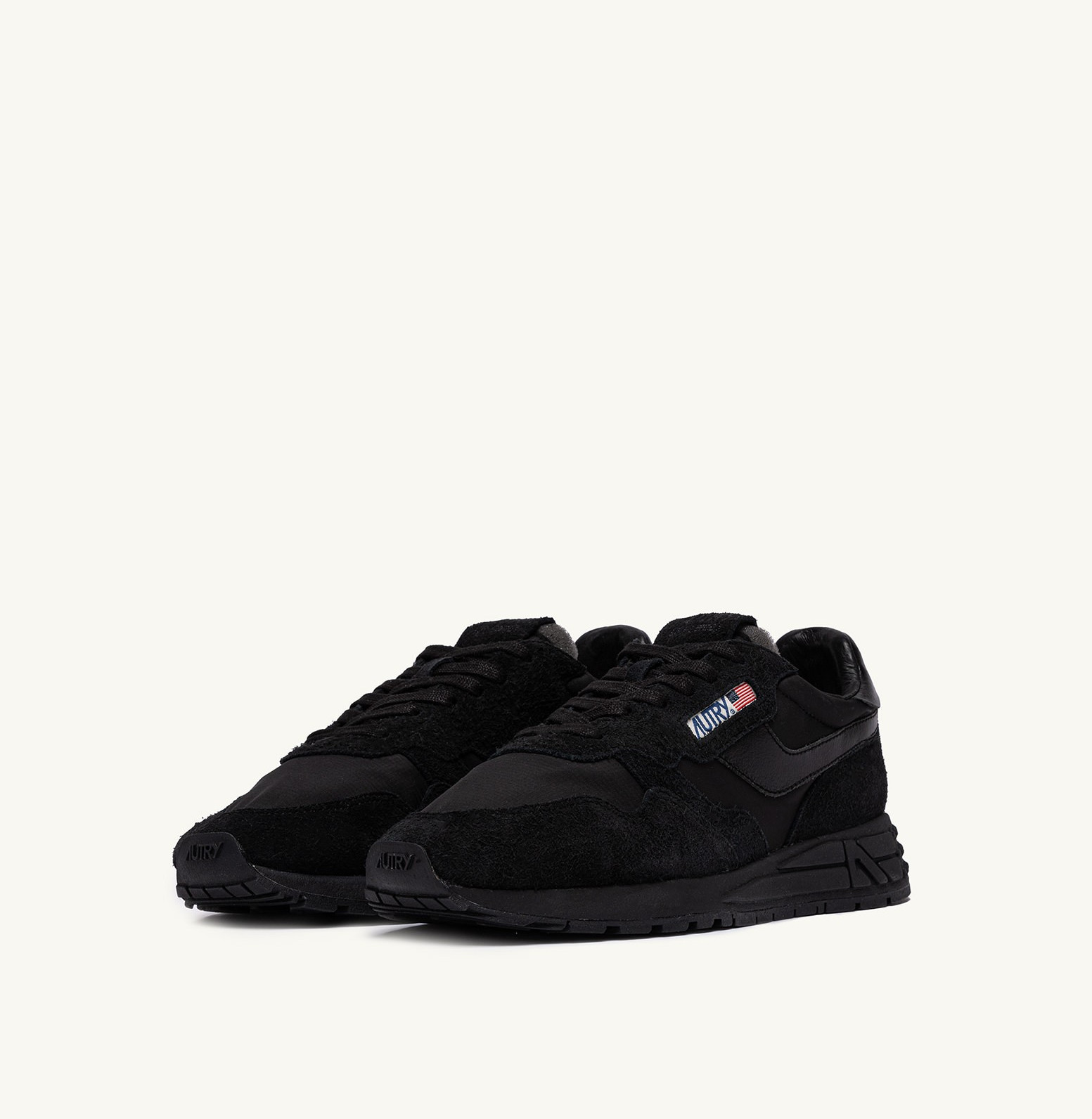 AUTRY REELWIND LOW SNEAKERS IN BLACK NYLON AND SUEDE MAN