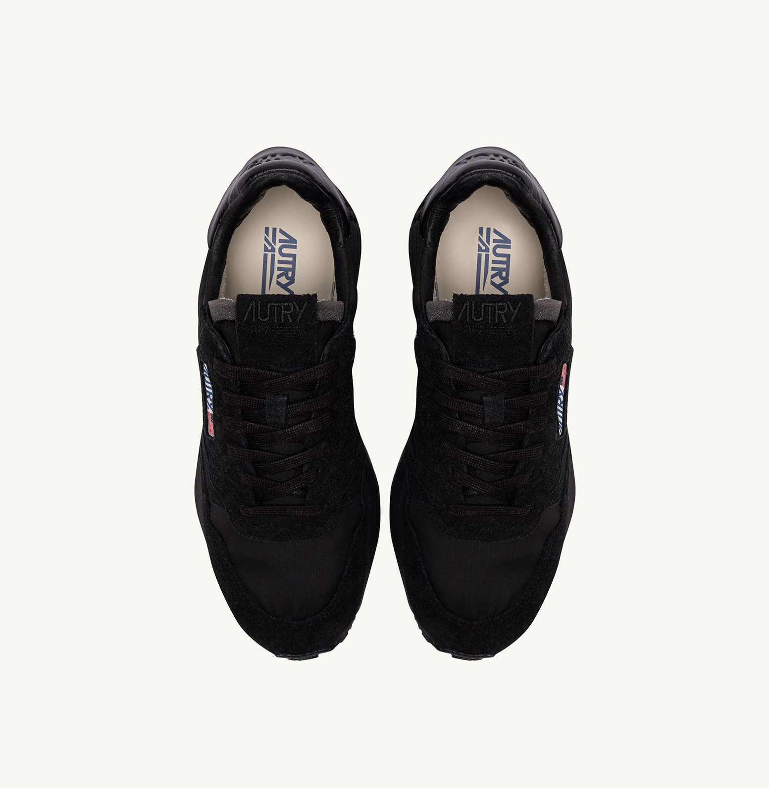 AUTRY REELWIND LOW SNEAKERS IN BLACK NYLON AND SUEDE MAN