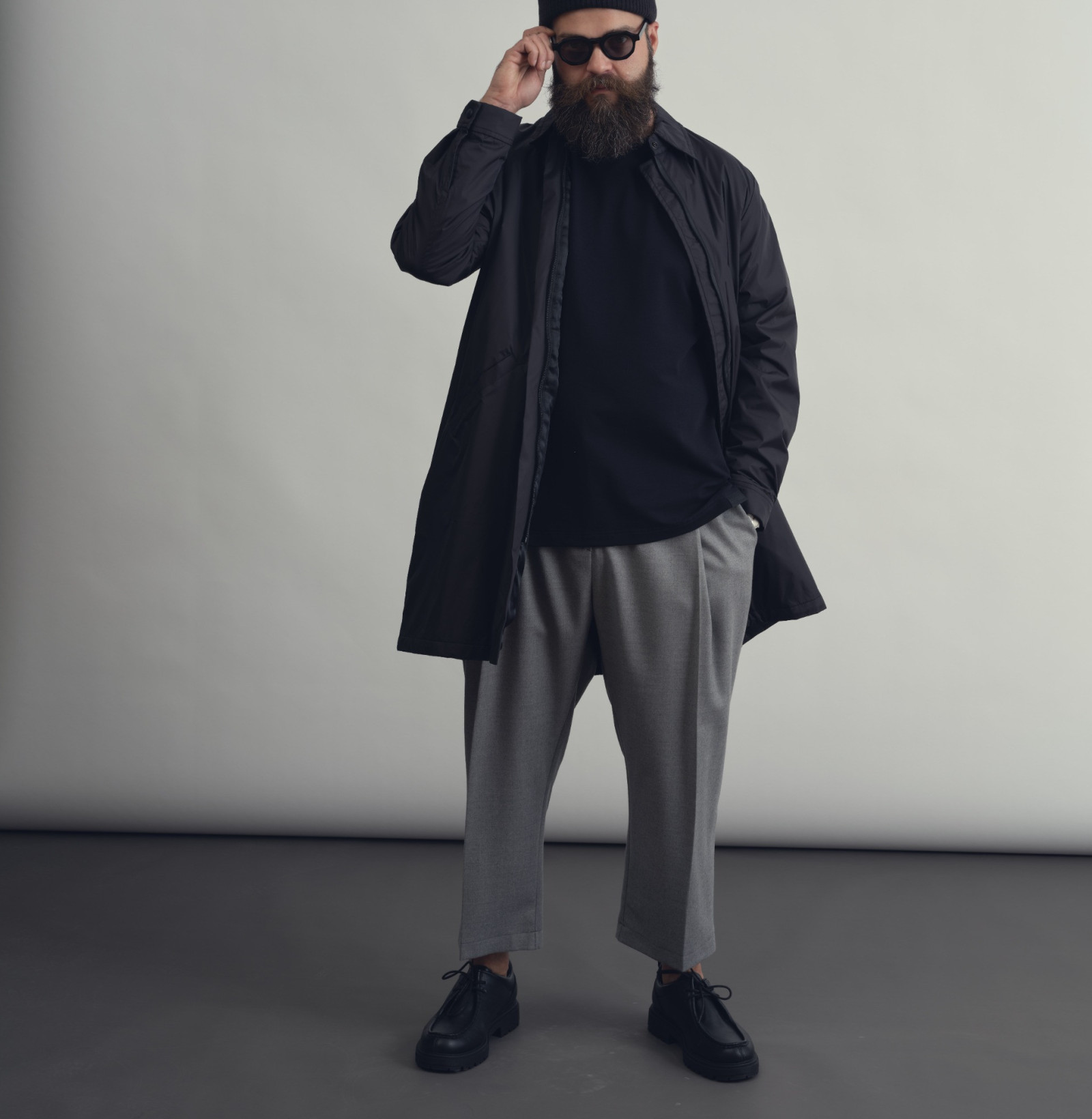 wool classic pants smoke grey