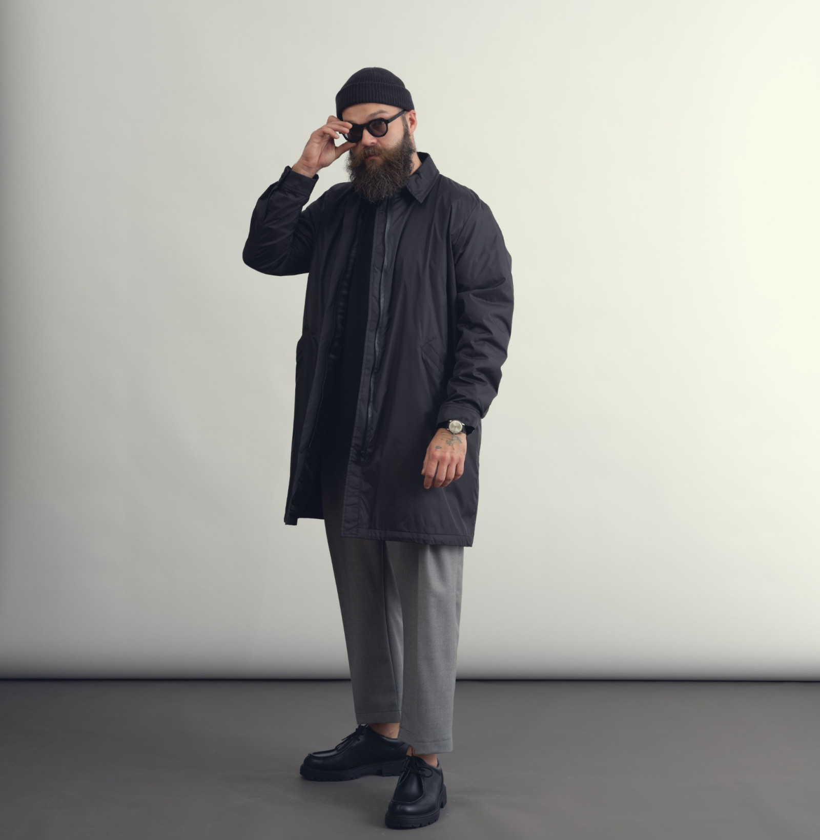 wool classic pants smoke grey