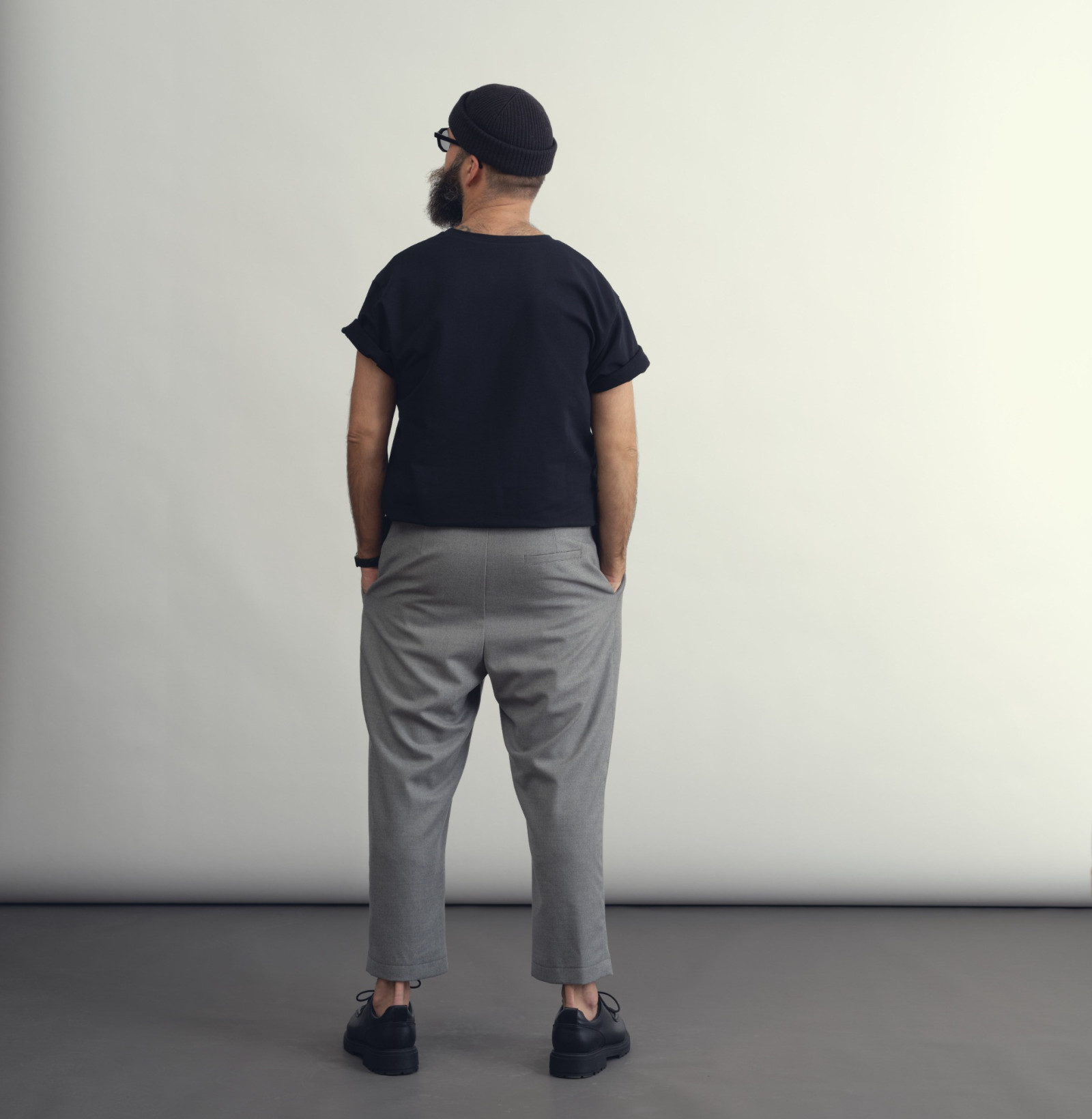 wool classic pants smoke grey