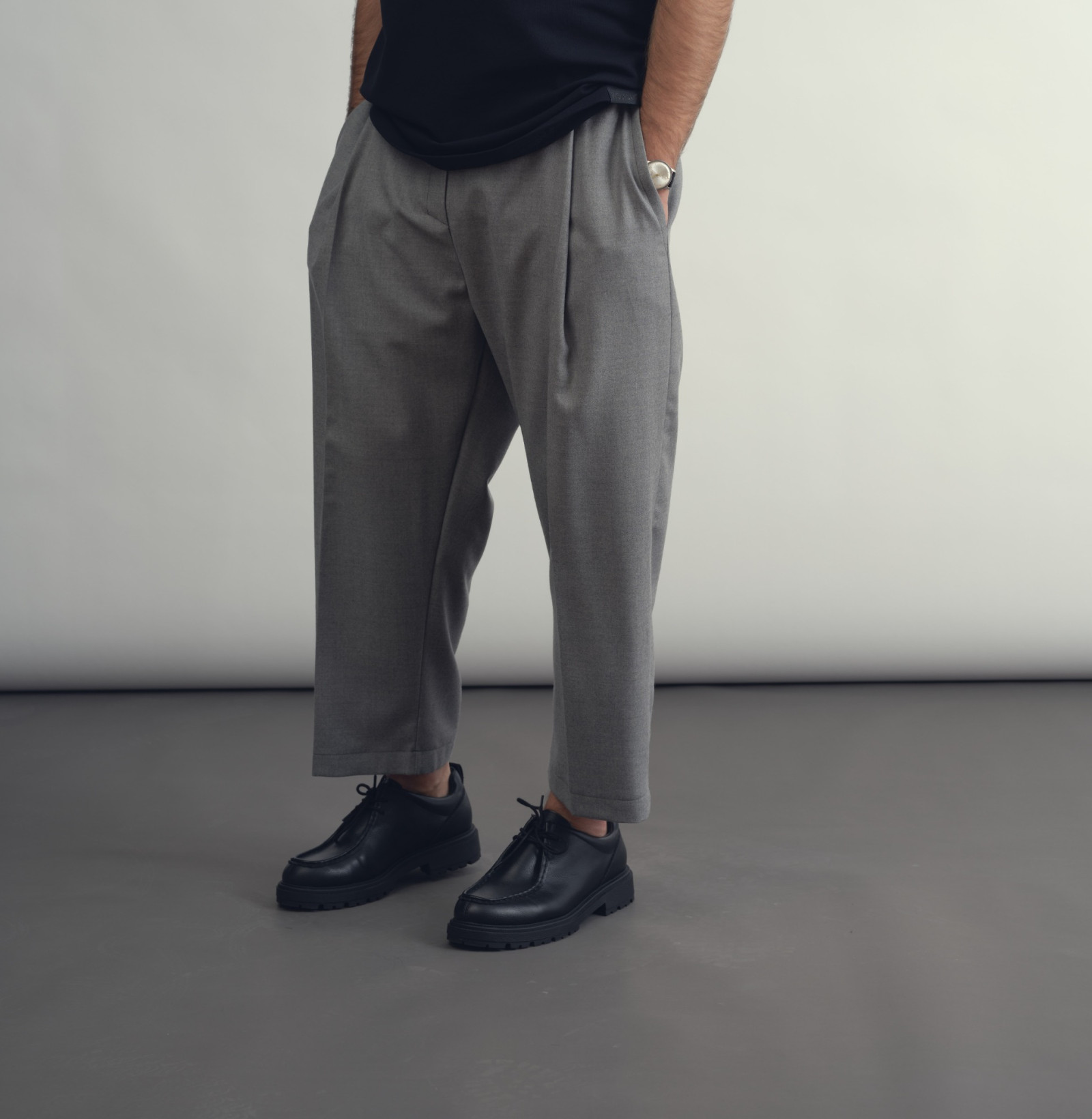 wool classic pants smoke grey