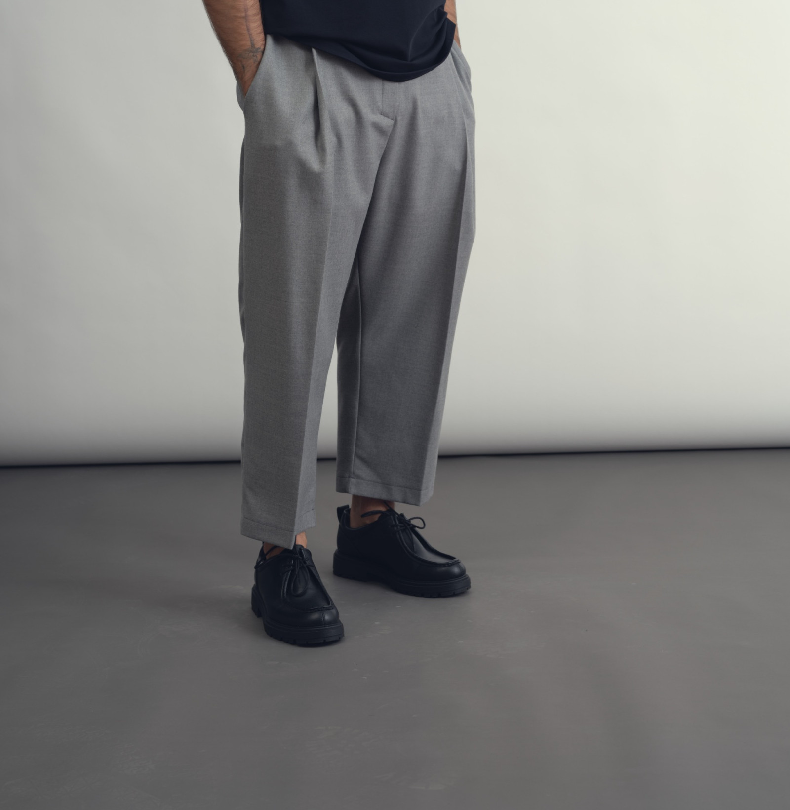 wool classic pants smoke grey