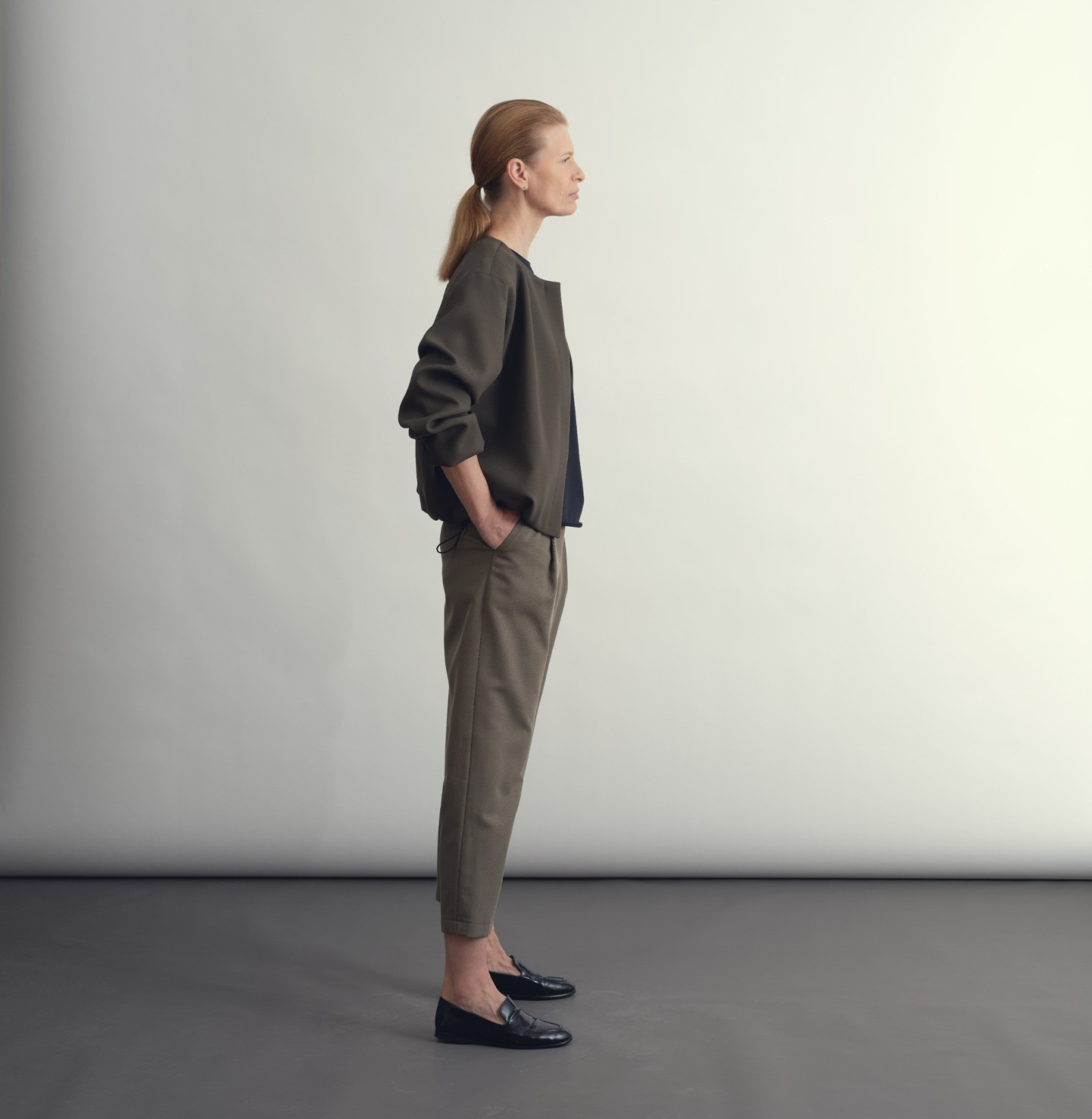 Wool classic pants khaki