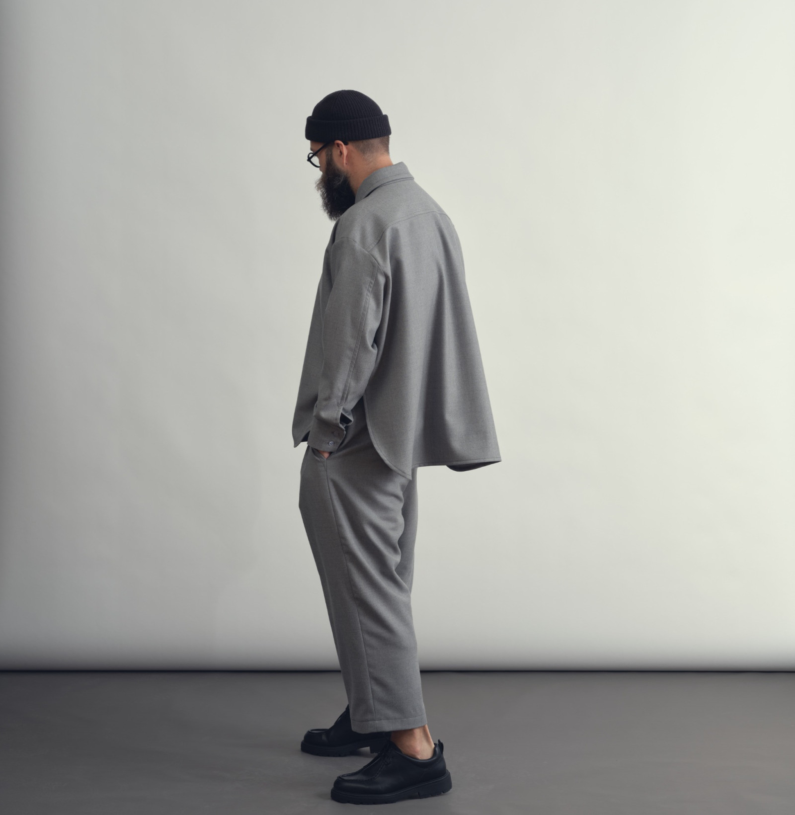 wool classic pants smoke grey
