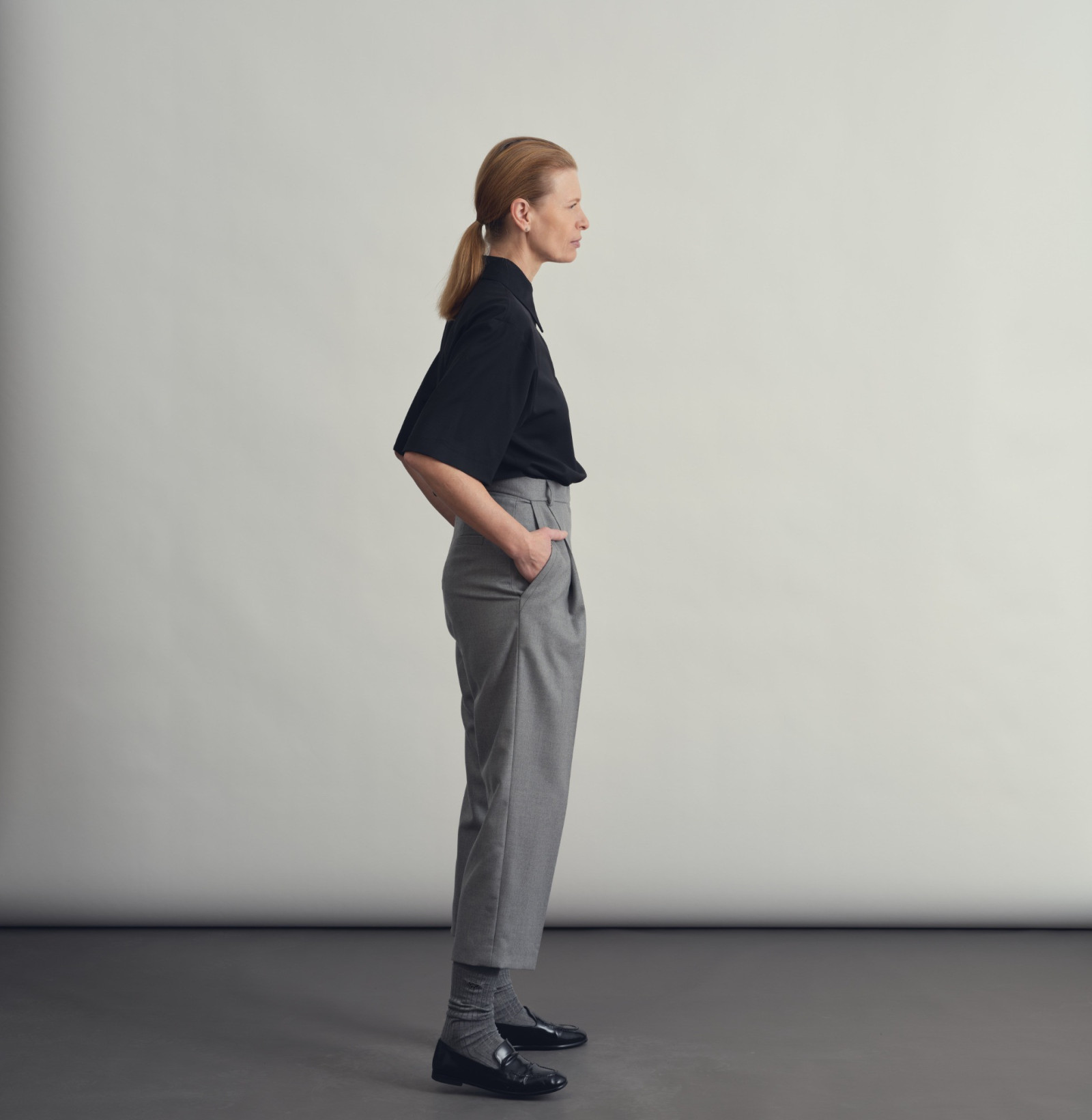 wool classic pants smoke grey