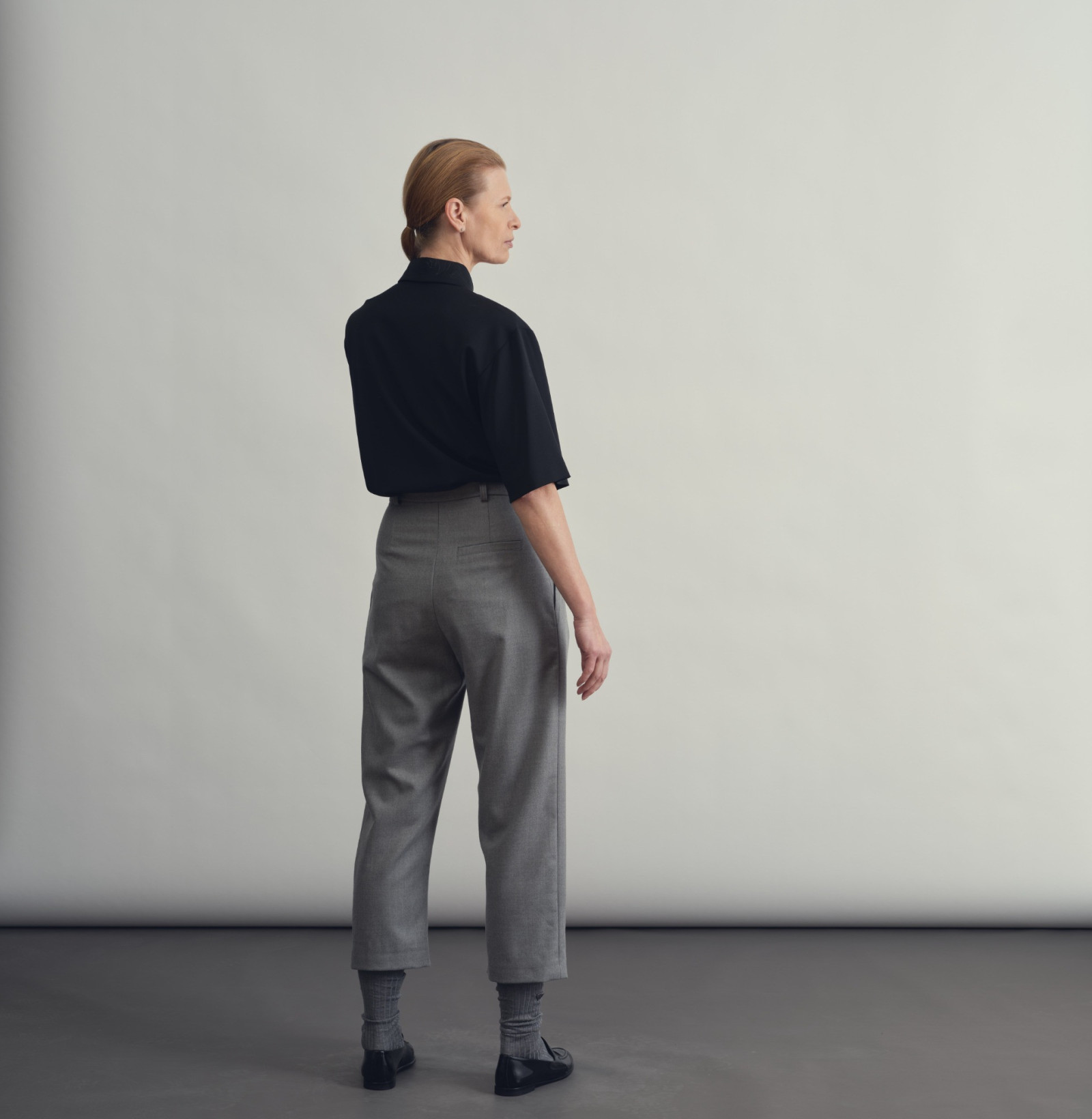 wool classic pants smoke grey