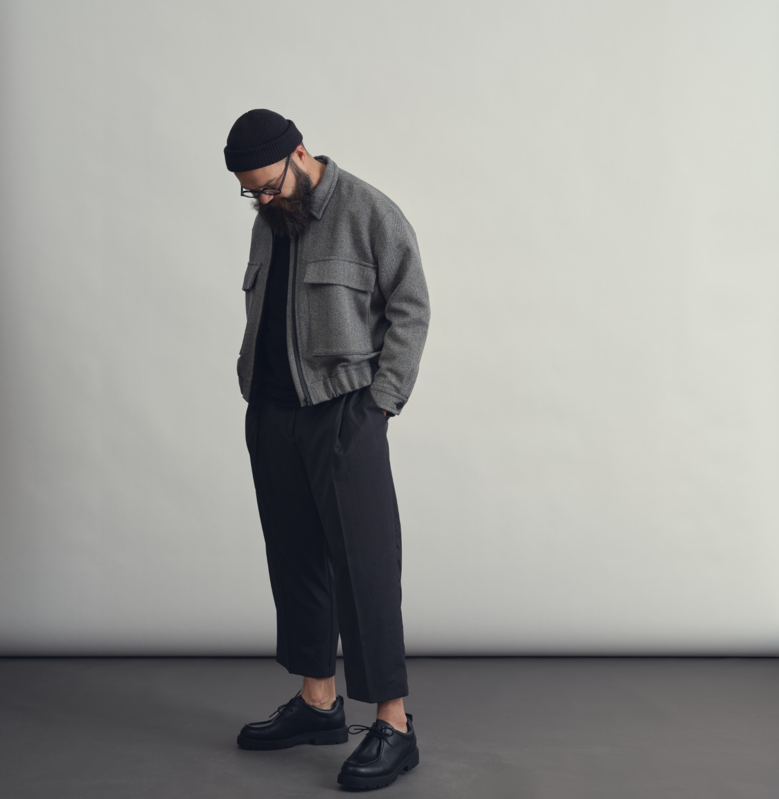 wool classic pants anthracite
