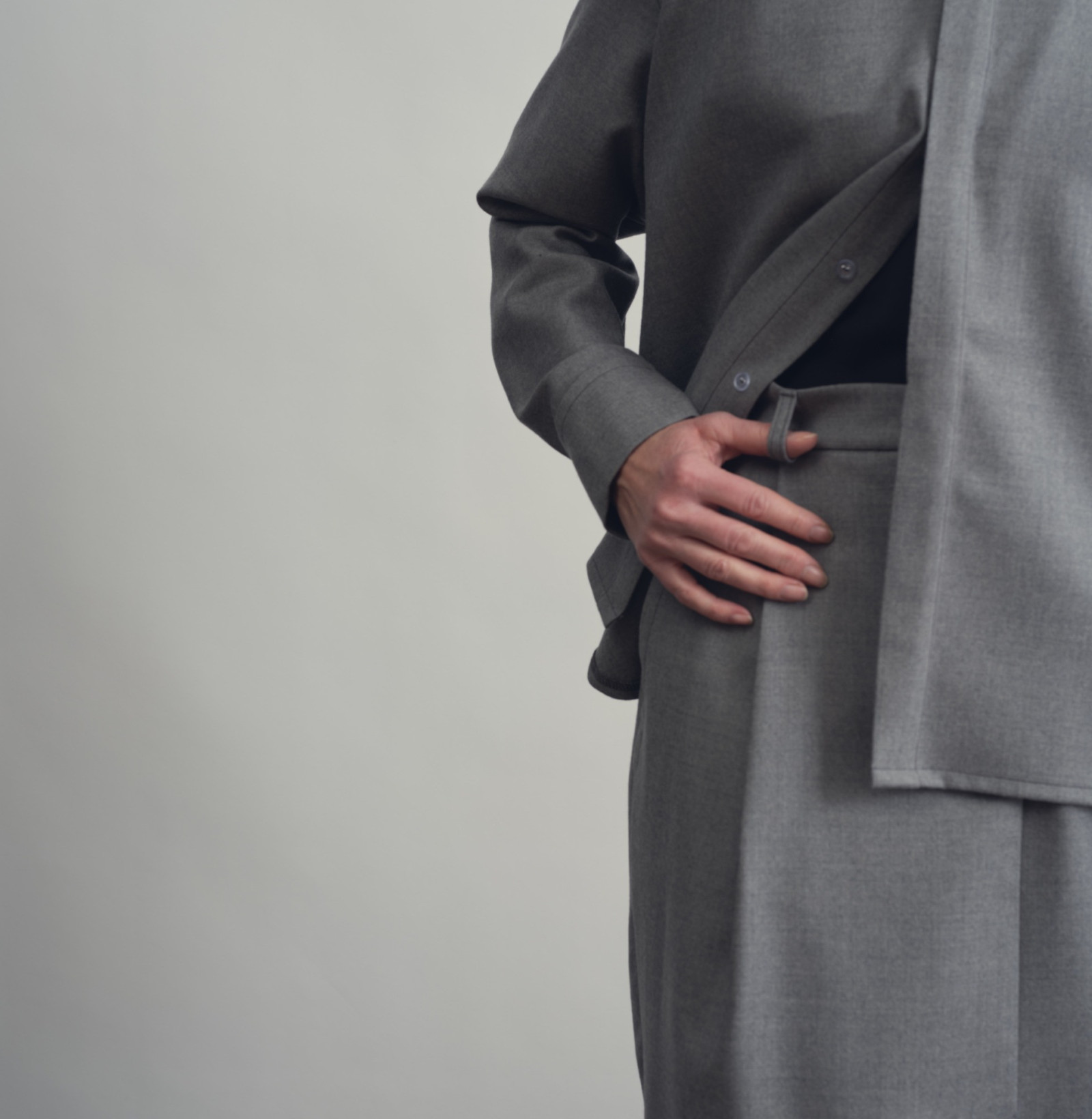 wool skirt smoke grey